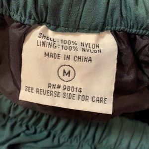 Men’s Green nylon shell and lining sweatpants